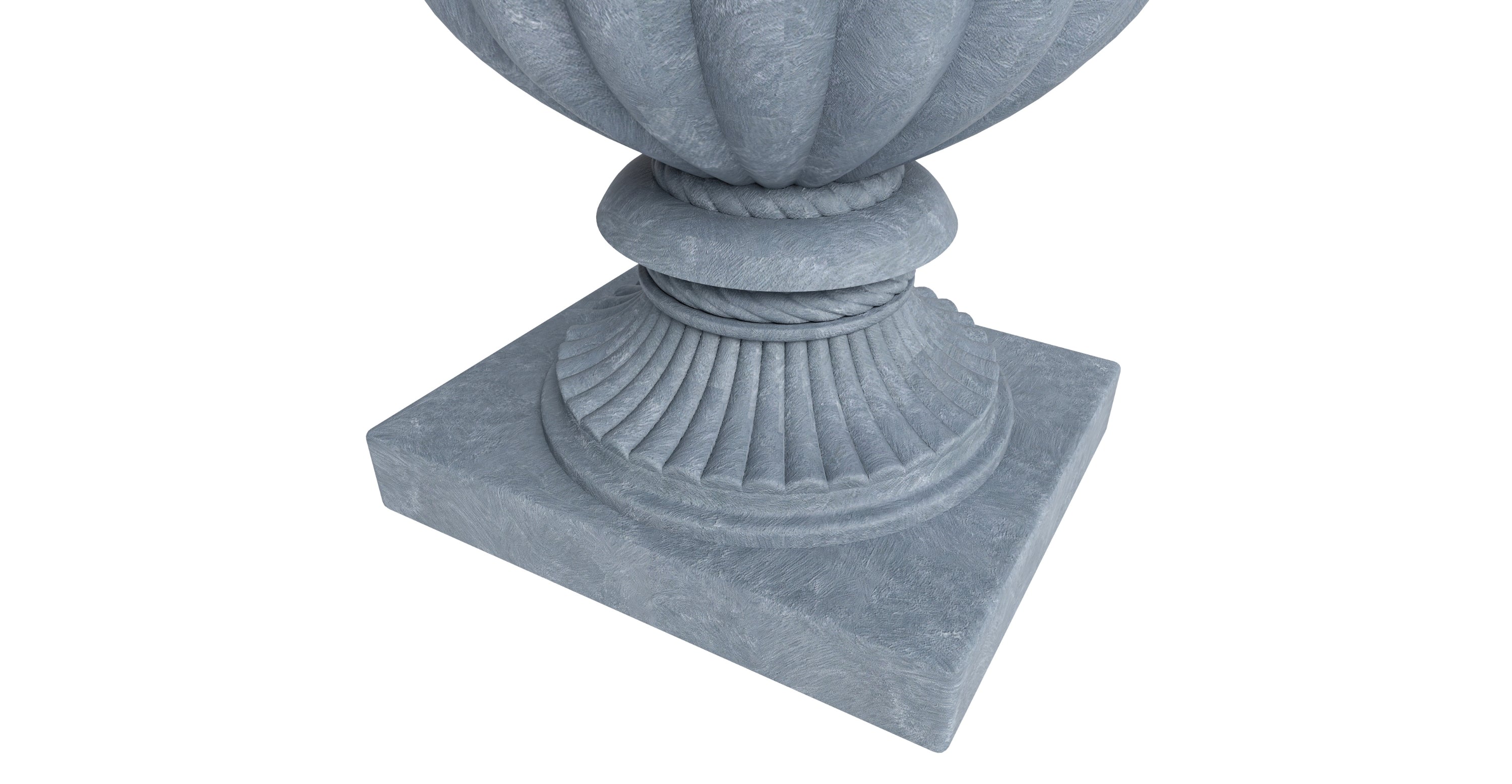 Lotus Fiberstone and Clay Urn Planter Pot Indoor Outdoor with Drainage Holes