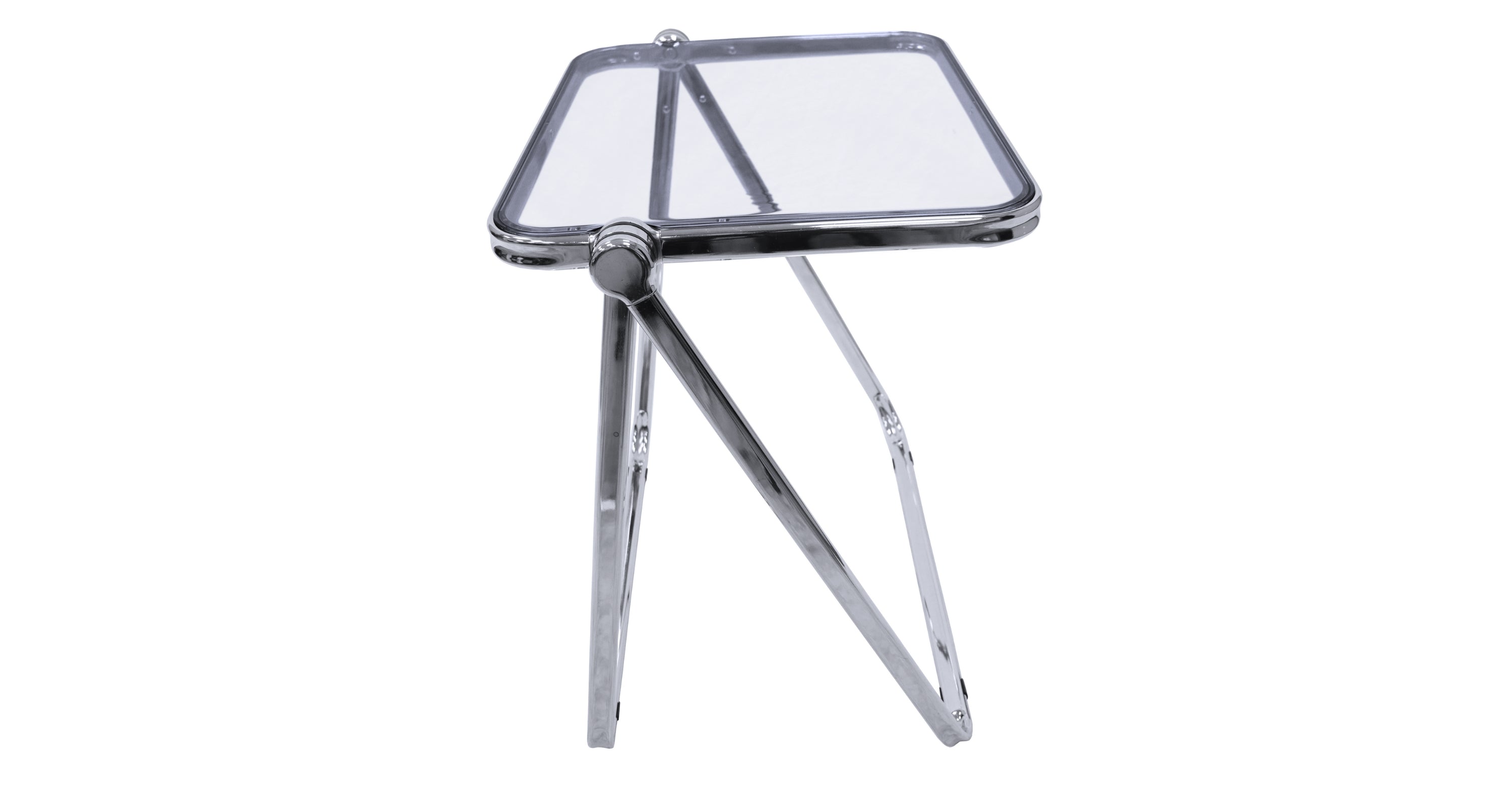 Square Folding Side Table with Plastic Tabletop and Iron Frame