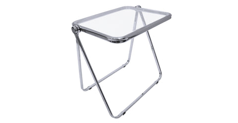 Square Folding Side Table with Plastic Tabletop and Iron Frame