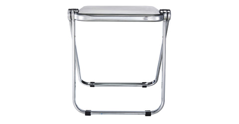 Lawrence Square Folding Side Table with Plastic Tabletop in Chrome Aluminum Frame