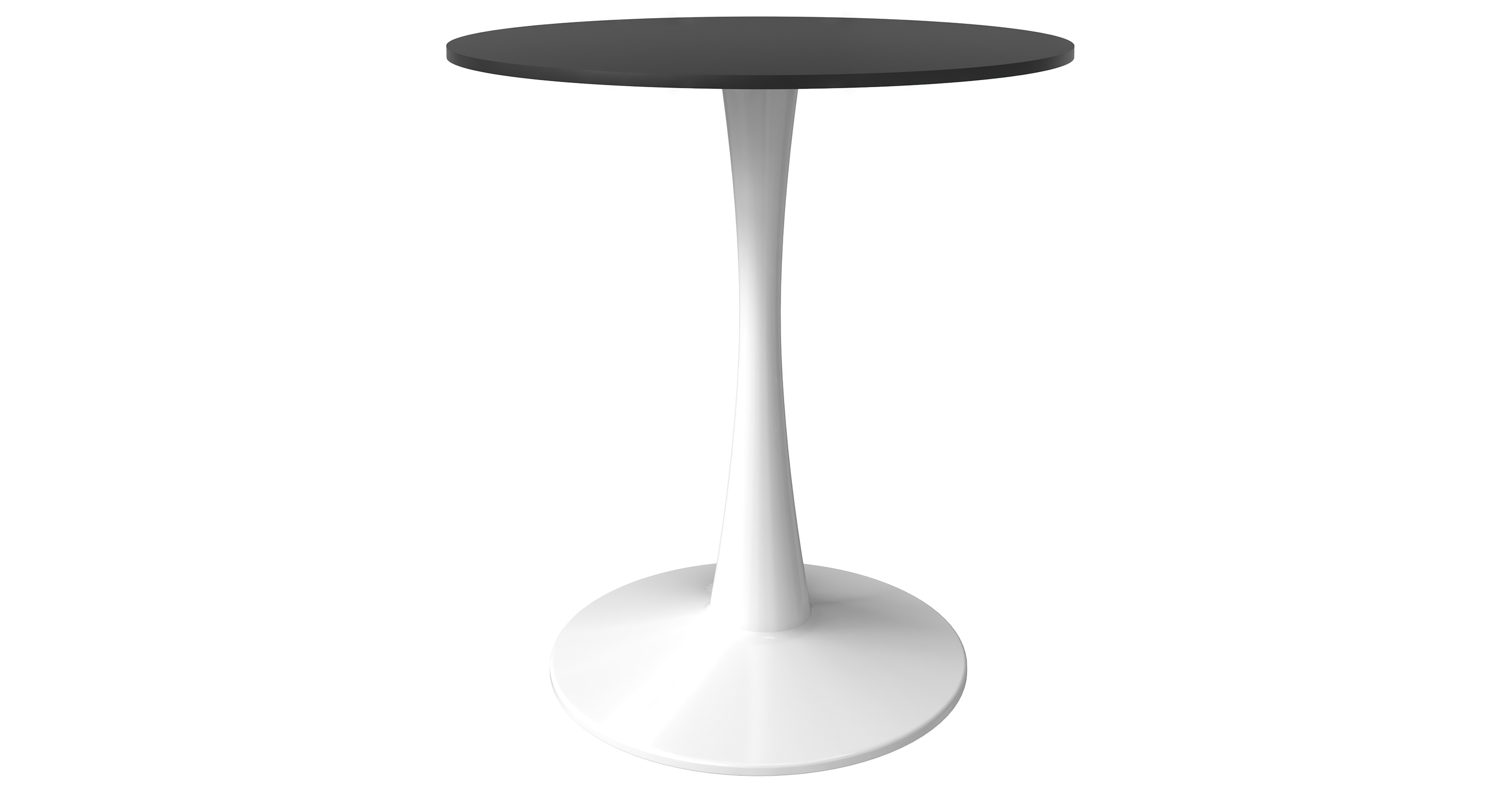 Bristol 24" Round Dining Table with MDF Wood Tabletop in White Steel