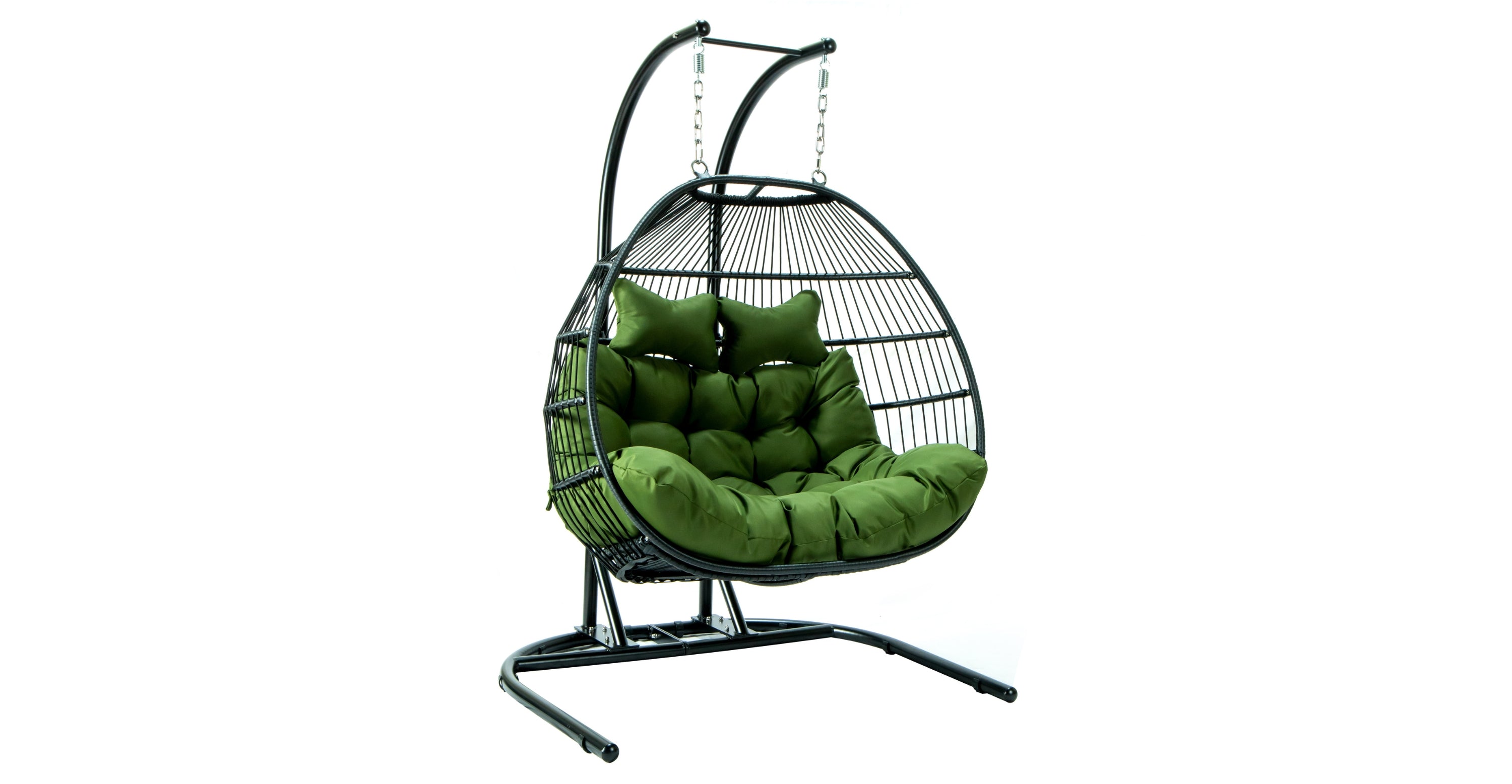 Wicker 2 Person Double Folding Hanging Egg Swing Chair