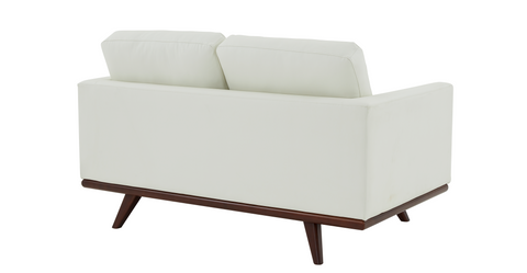 Birch Wood Base Leather Loveseat - Chester Collection