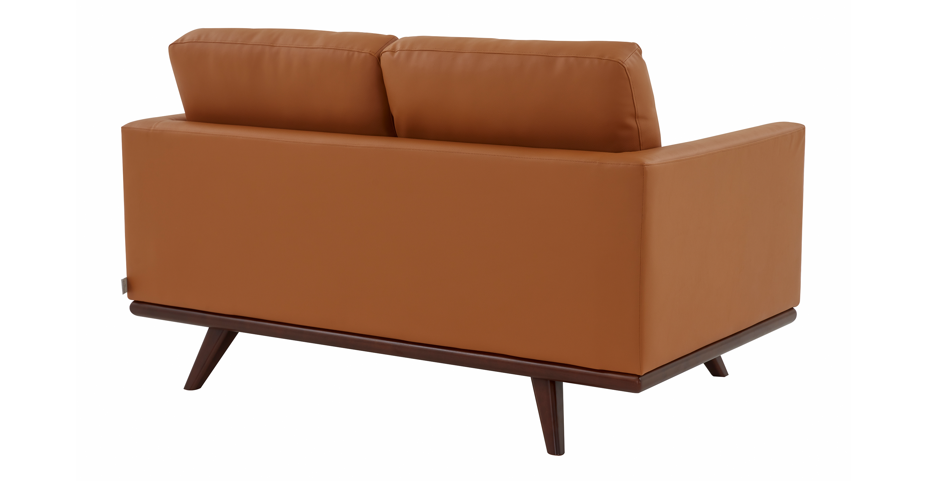 Birch Wood Base Leather Loveseat - Chester Collection