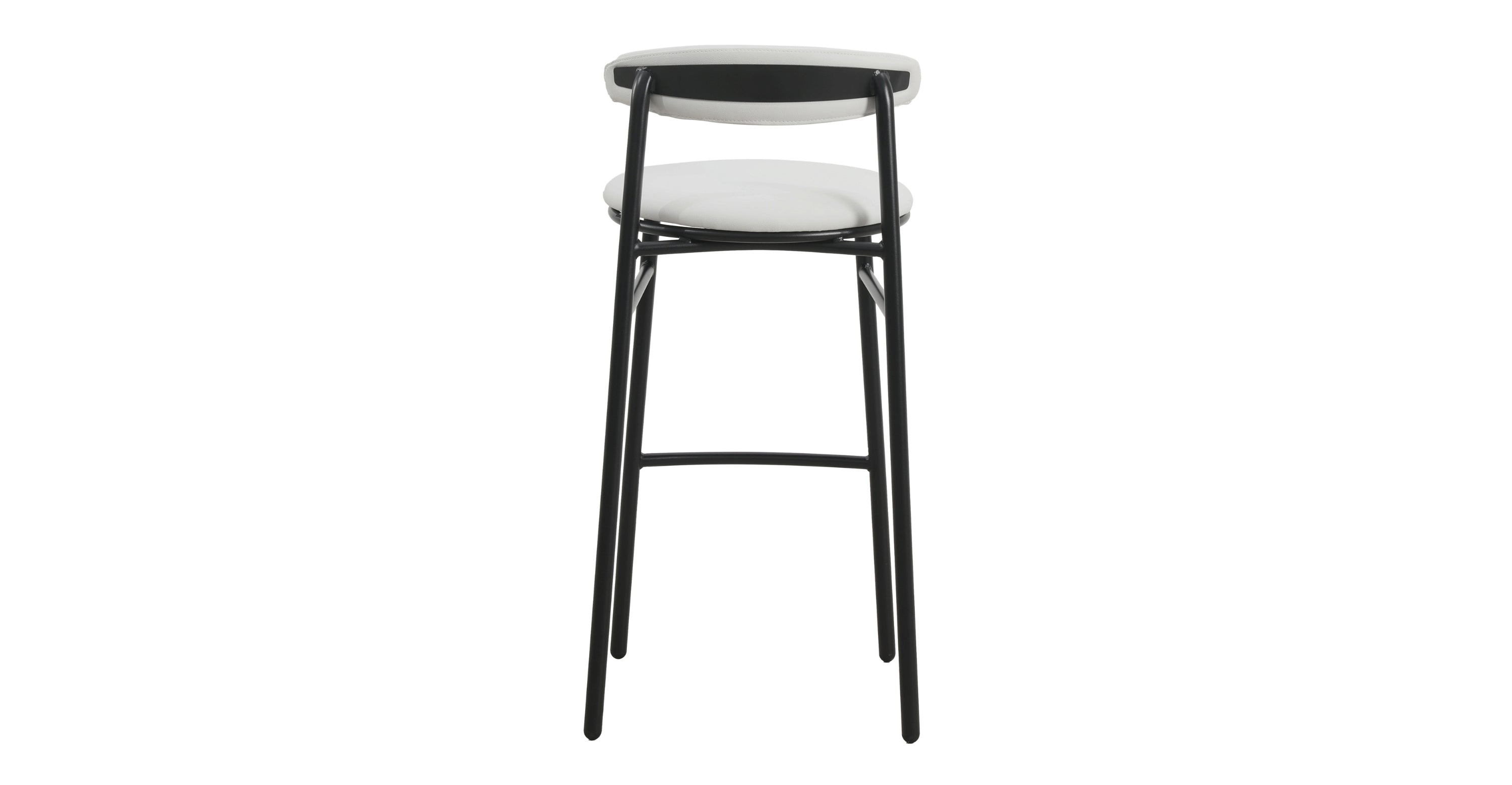 Lume Series Modern Bar Stool Upholstered in Leather for Dining Room and Kitchen