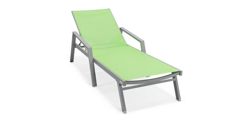 Marlin Aluminum Outdoor Chaise Lounge Chair with Sling Fabric Seat