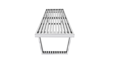 Mid-Century Stainless Steel Platform Bench