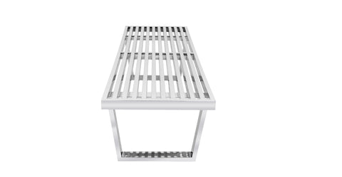 Mid-Century Stainless Steel Platform Bench