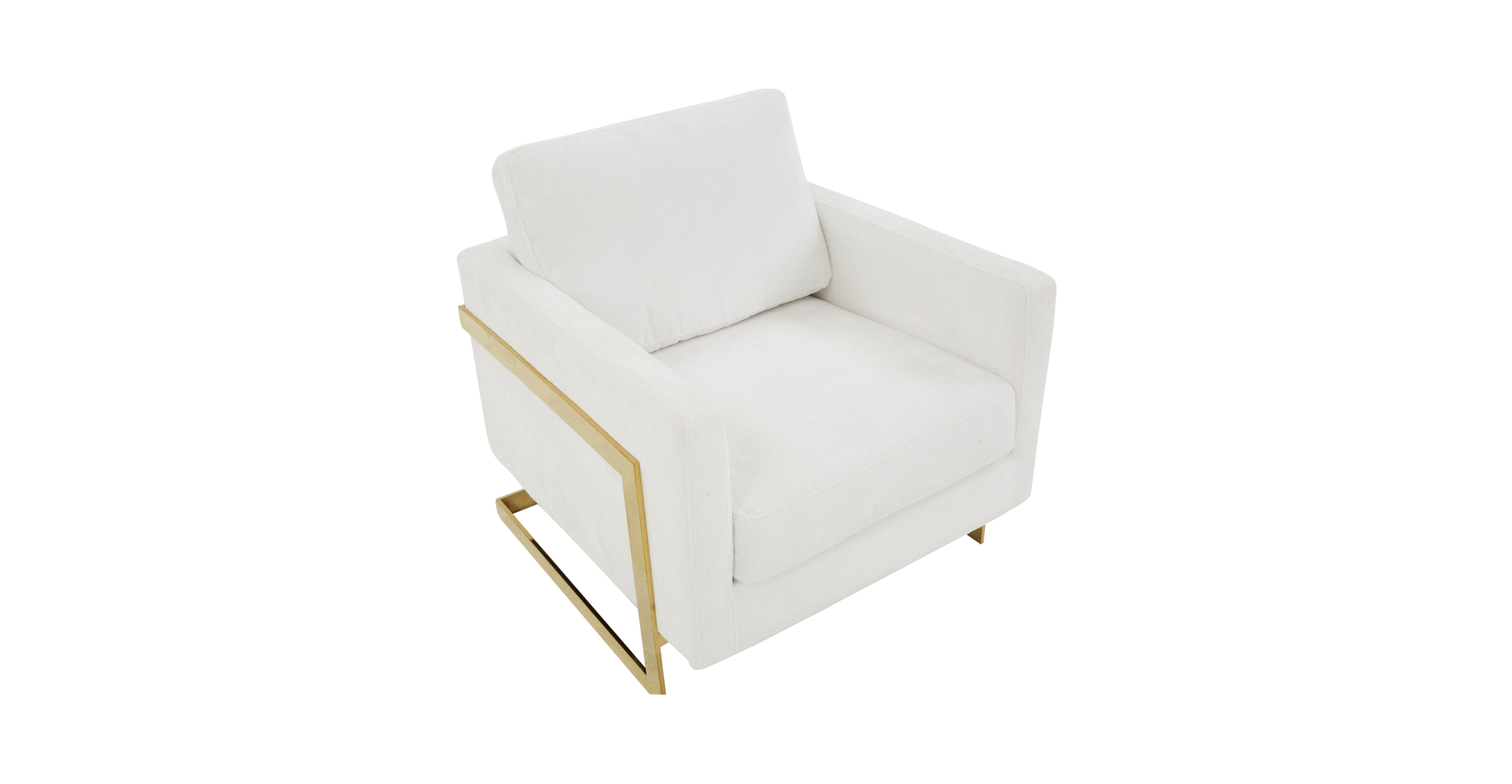 Lincoln Modern Upholstered Accent Armchair With Gold/Black Metal Frame