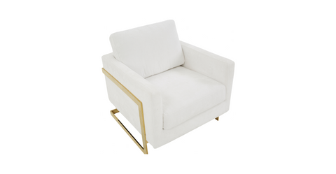 Lincoln Modern Upholstered Accent Armchair With Gold/Black Metal Frame