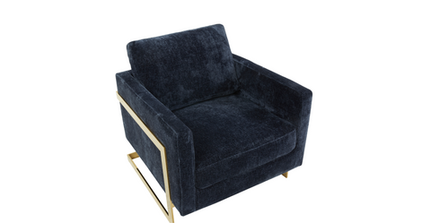 Lincoln Modern Upholstered Accent Armchair With Gold/Black Metal Frame