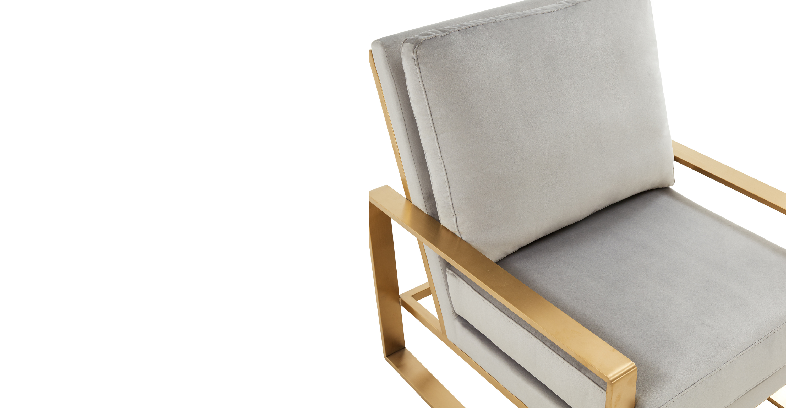 Jefferson Accent Armchair with Upholstered and Gold/Silver Metal Frame