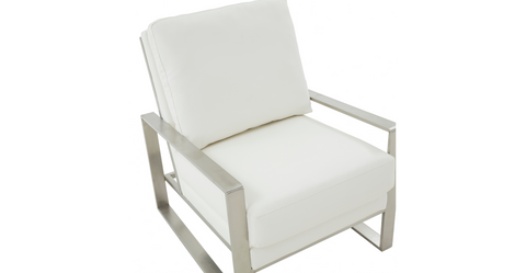 Jefferson Accent Armchair with Upholstered and Gold/Silver Metal Frame