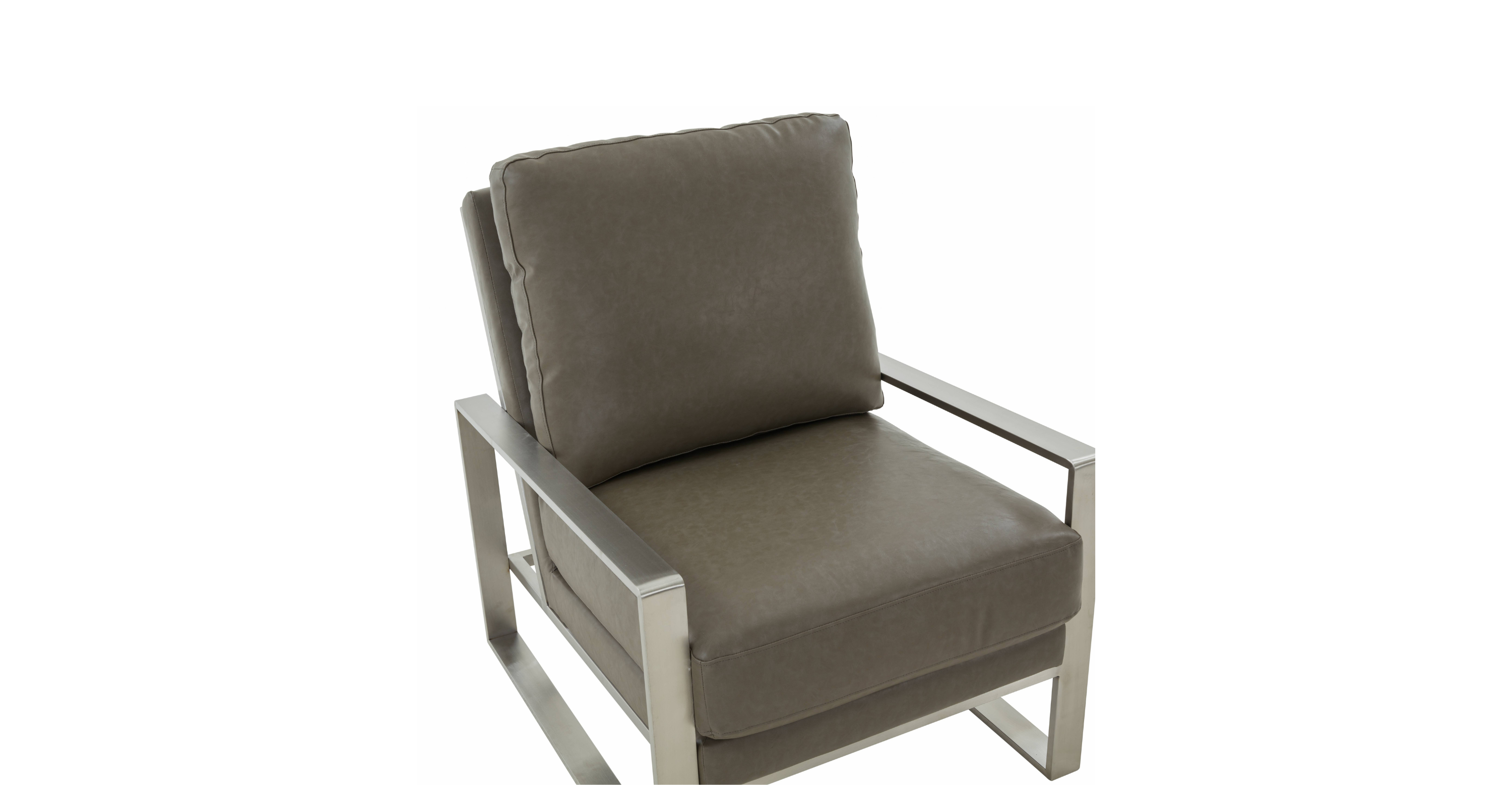 Jefferson Accent Armchair with Upholstered and Gold/Silver Metal Frame