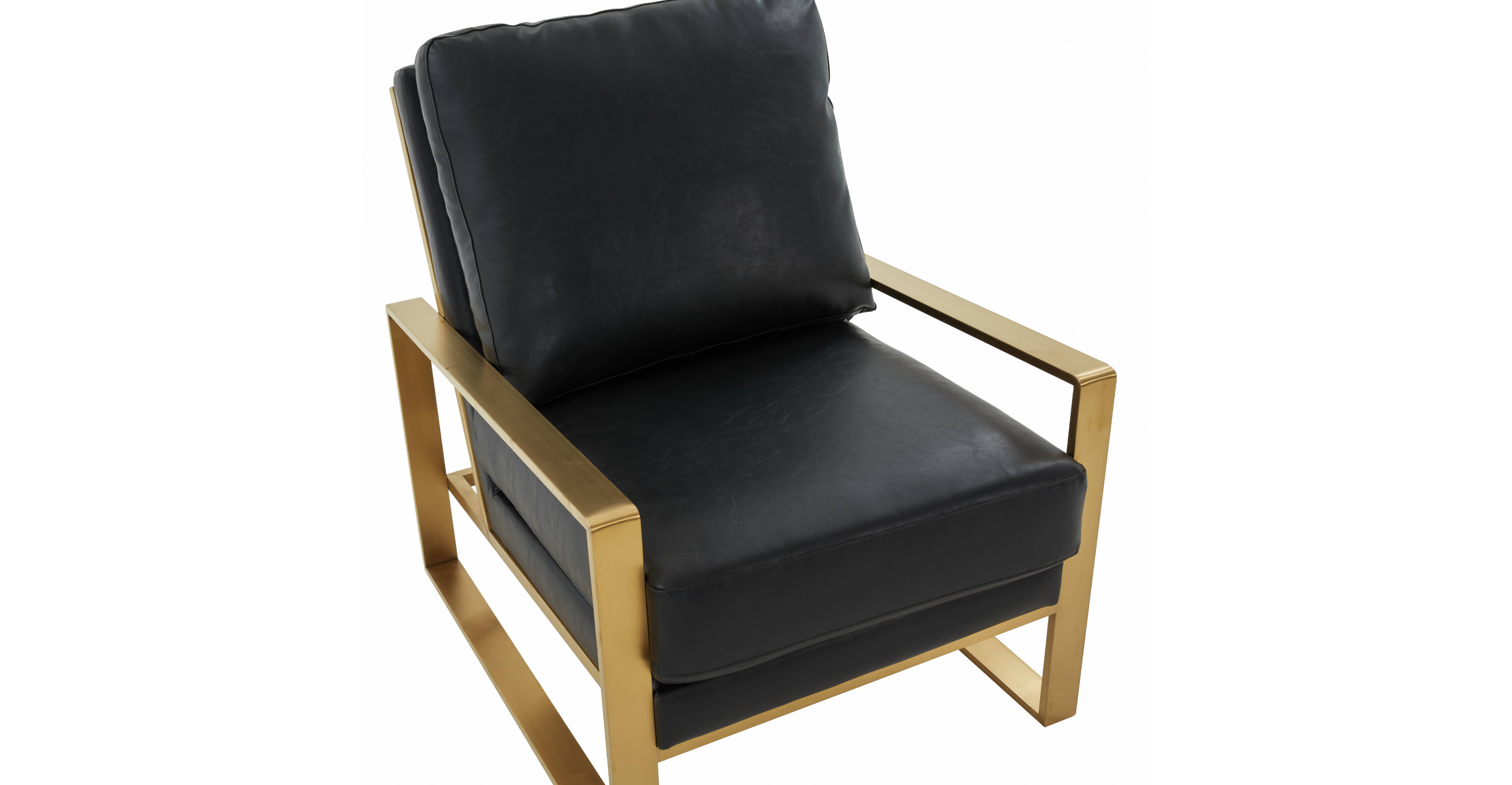 Jefferson Accent Armchair with Upholstered and Gold/Silver Metal Frame