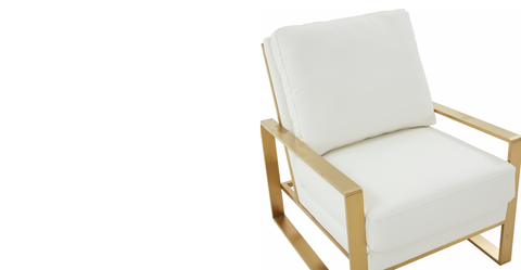 Jefferson Accent Armchair with Upholstered and Gold/Silver Metal Frame