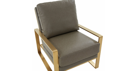 Jefferson Accent Armchair with Upholstered and Gold/Silver Metal Frame