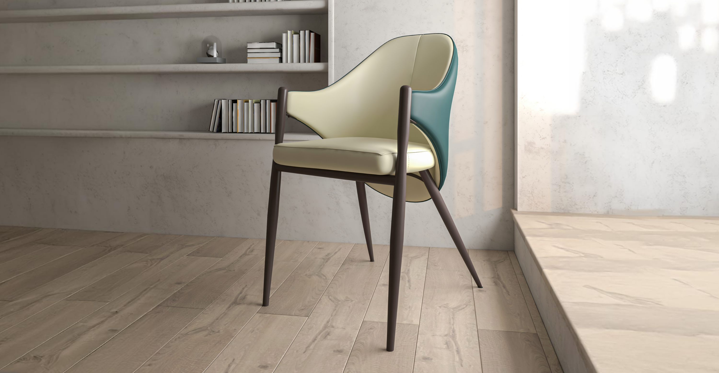 Sante Upholstered PU Leather Dining Chair with Iron Legs