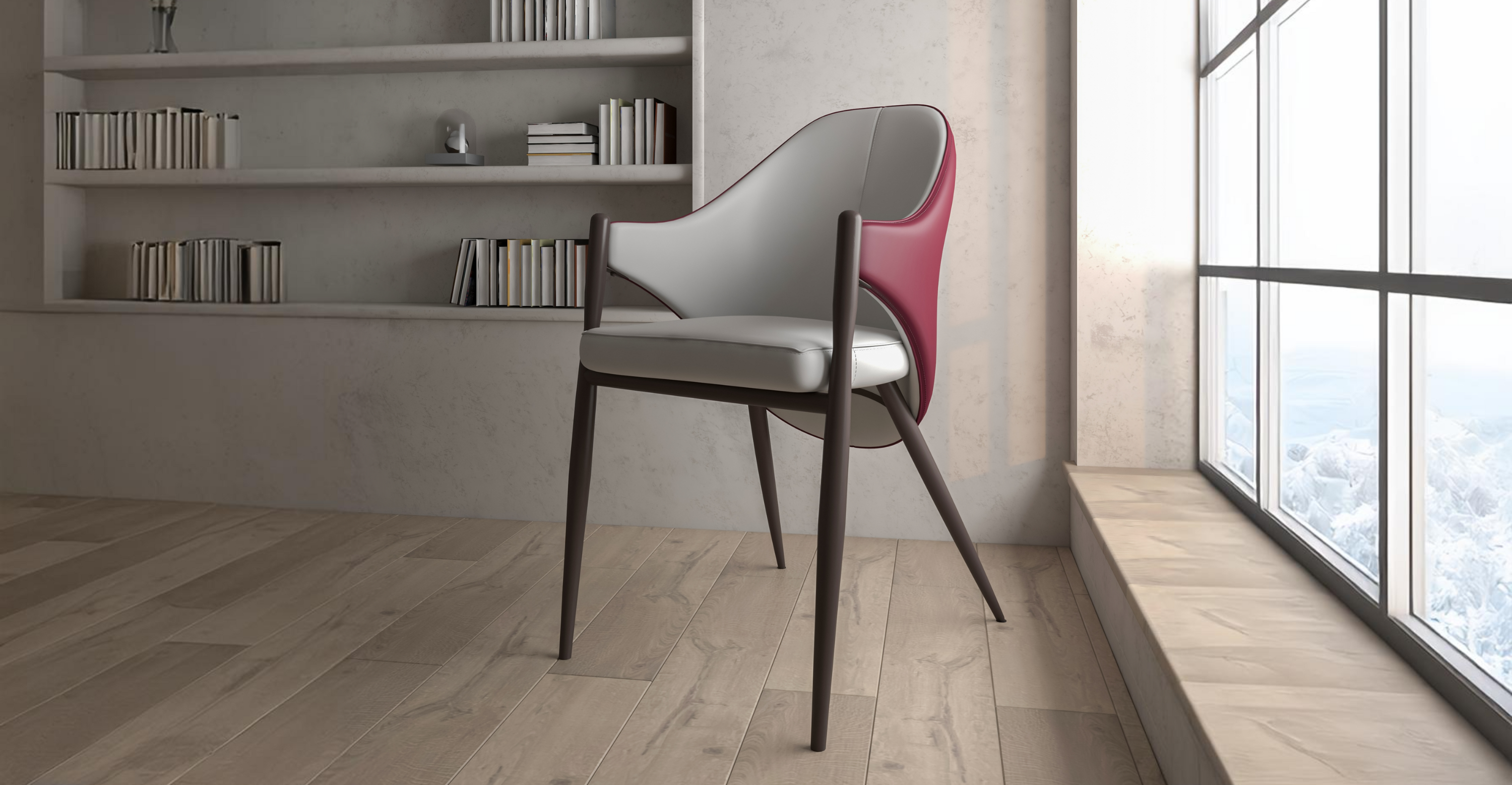 Sante Upholstered PU Leather Dining Chair with Iron Legs