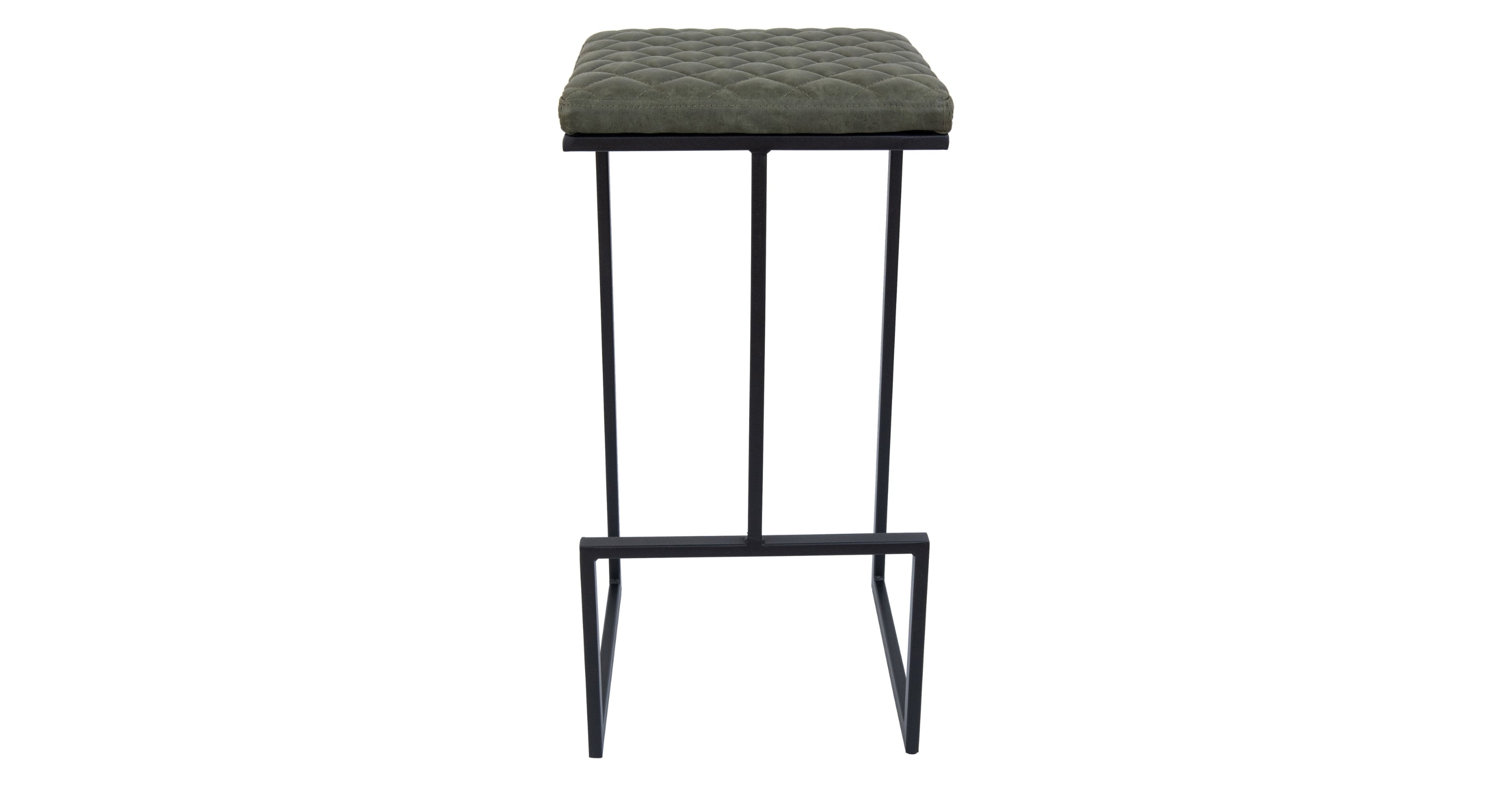 Quincy Quilted Stitched Leather Bar Stools With Metal Frame