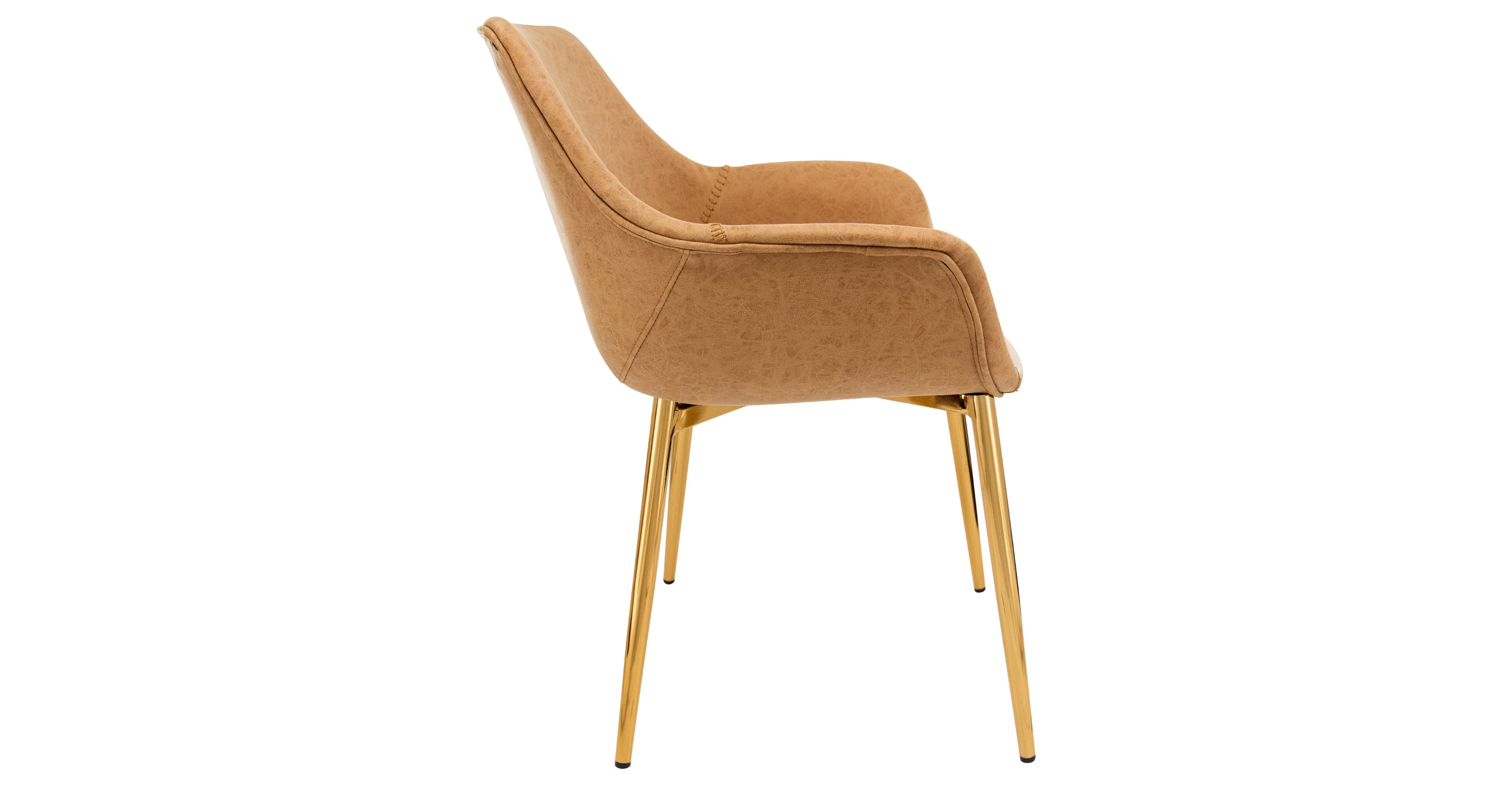 Markley Modern Leather Dining Arm Chair With Metal Legs