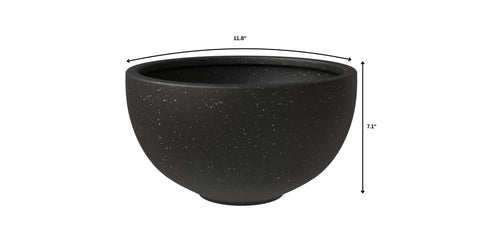 Iris Modern Round Planter Pot in Fiberstone and Clay Weather Resistant Design