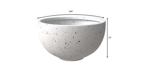 Iris Modern Round Planter Pot in Fiberstone and Clay Weather Resistant Design