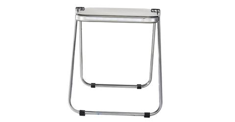 Lawrence Square Folding Side Table with Plastic Tabletop in Chrome Aluminum Frame