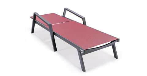 Marlin Aluminum Outdoor Chaise Lounge Chair with Sling Fabric Seat