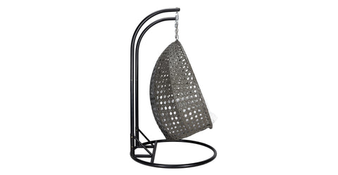 Modern Charcoal Wicker Hanging Double Seater Egg Swing Chair