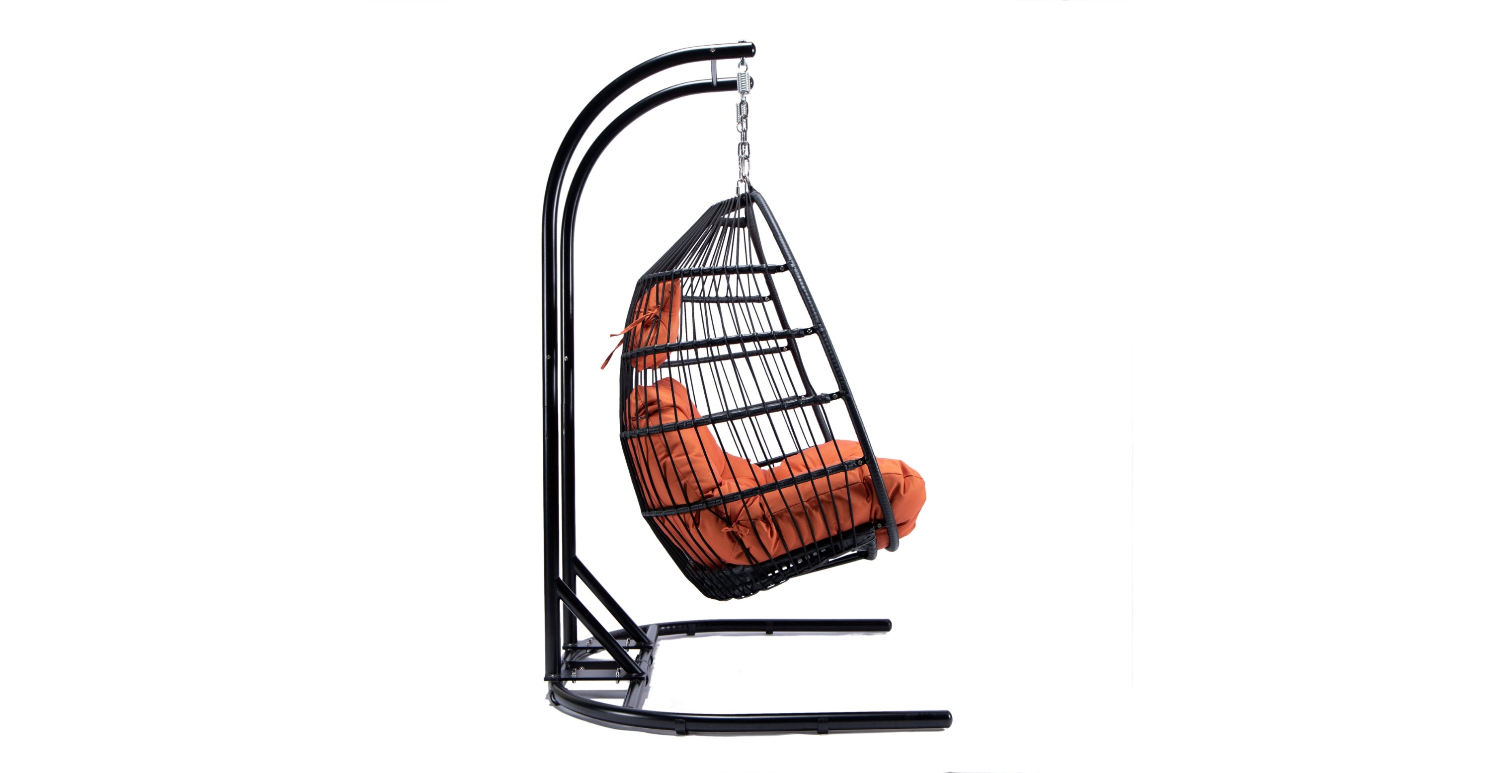 Wicker 2 Person Double Folding Hanging Egg Swing Chair