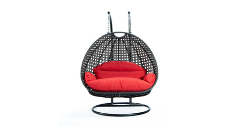 Modern Charcoal Wicker Hanging Double Seater Egg Swing Chair