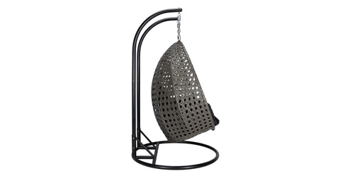 Modern Charcoal Wicker Hanging Double Seater Egg Swing Chair