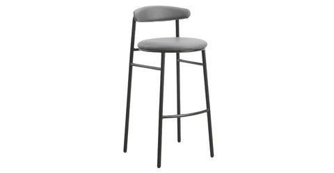 Lume Series Modern Bar Stool Upholstered in Leather for Dining Room and Kitchen