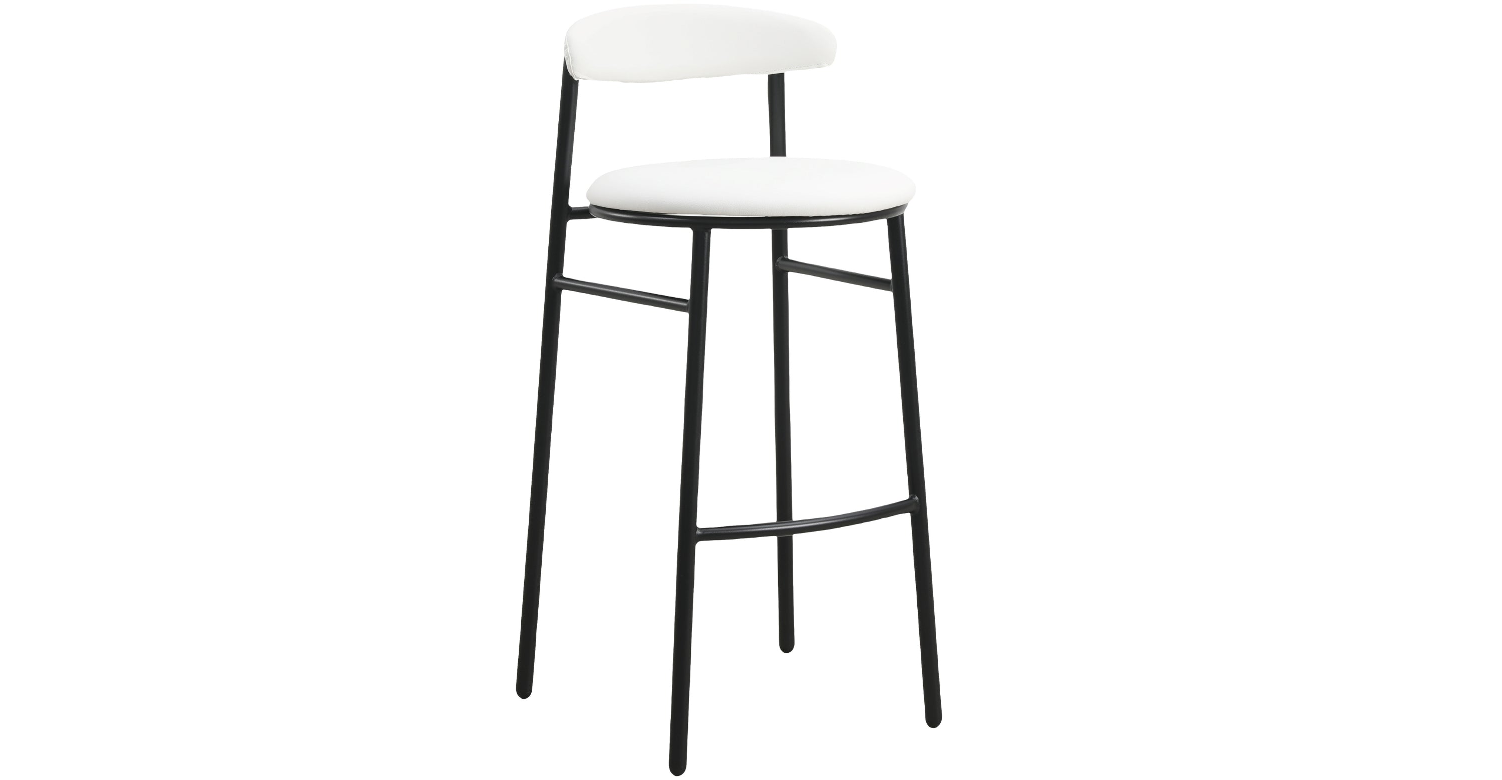 Lume Series Modern Bar Stool Upholstered in Leather for Dining Room and Kitchen