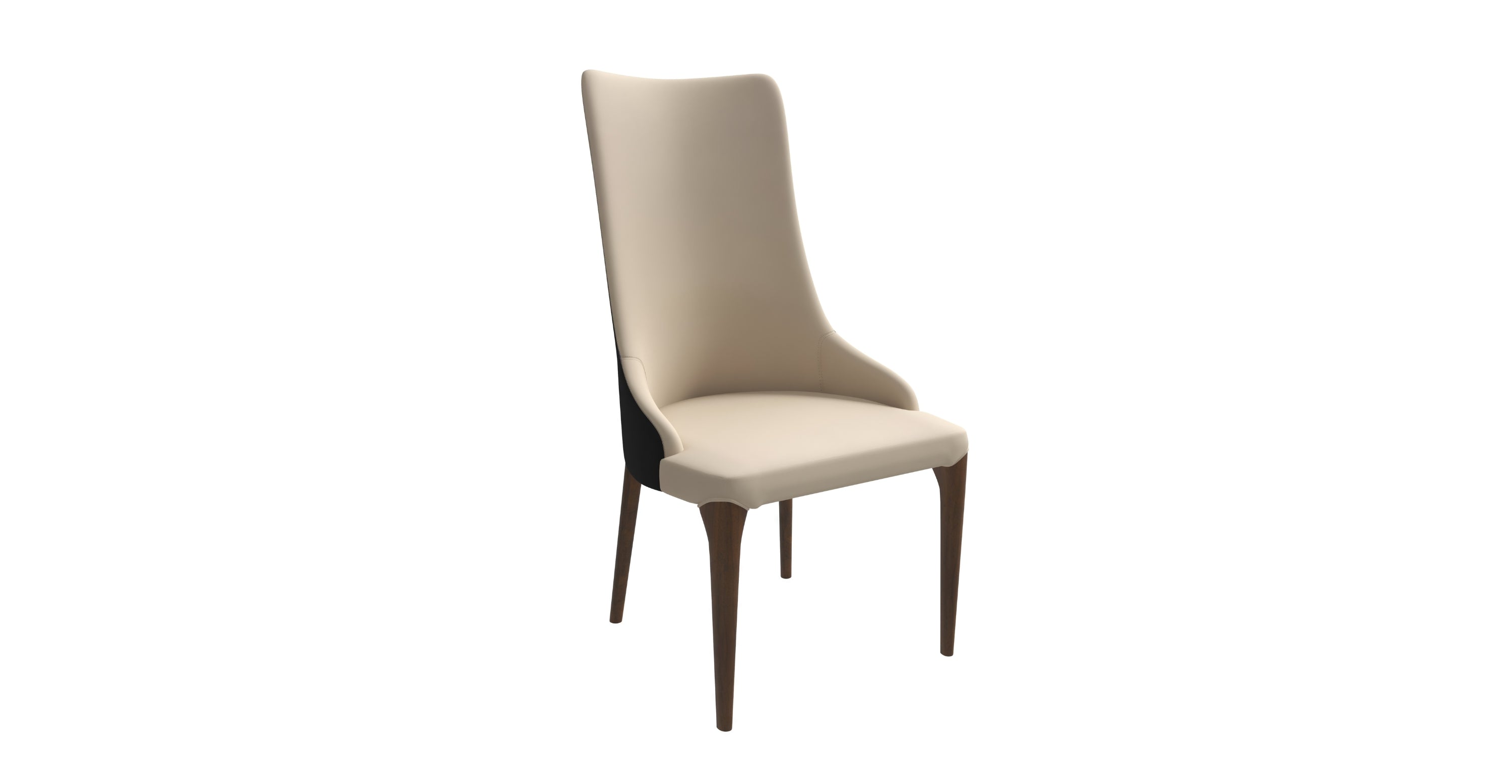 Elm Dining Chair with a Leather/Velvet Seat and a Two-Tone Color Design Backrest in Ash Wood