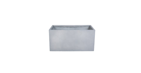 Flora Modern Rectangular Planter Pot in Fiberstone and Clay Weather Resistant Design in Grey