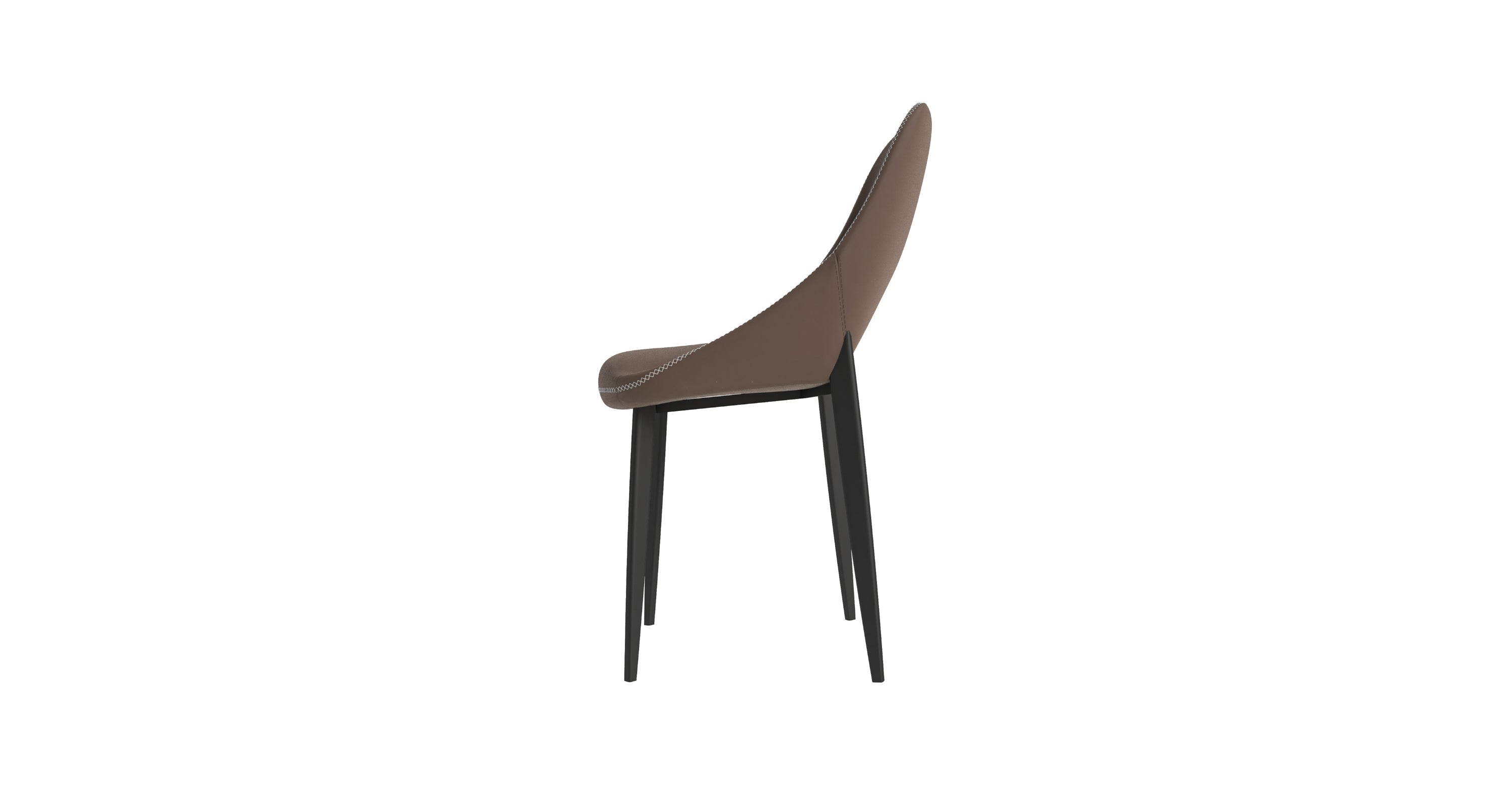 Amalfi Upholstered Fabric Dining Chair with a Curved Open Back Design in Black Iron