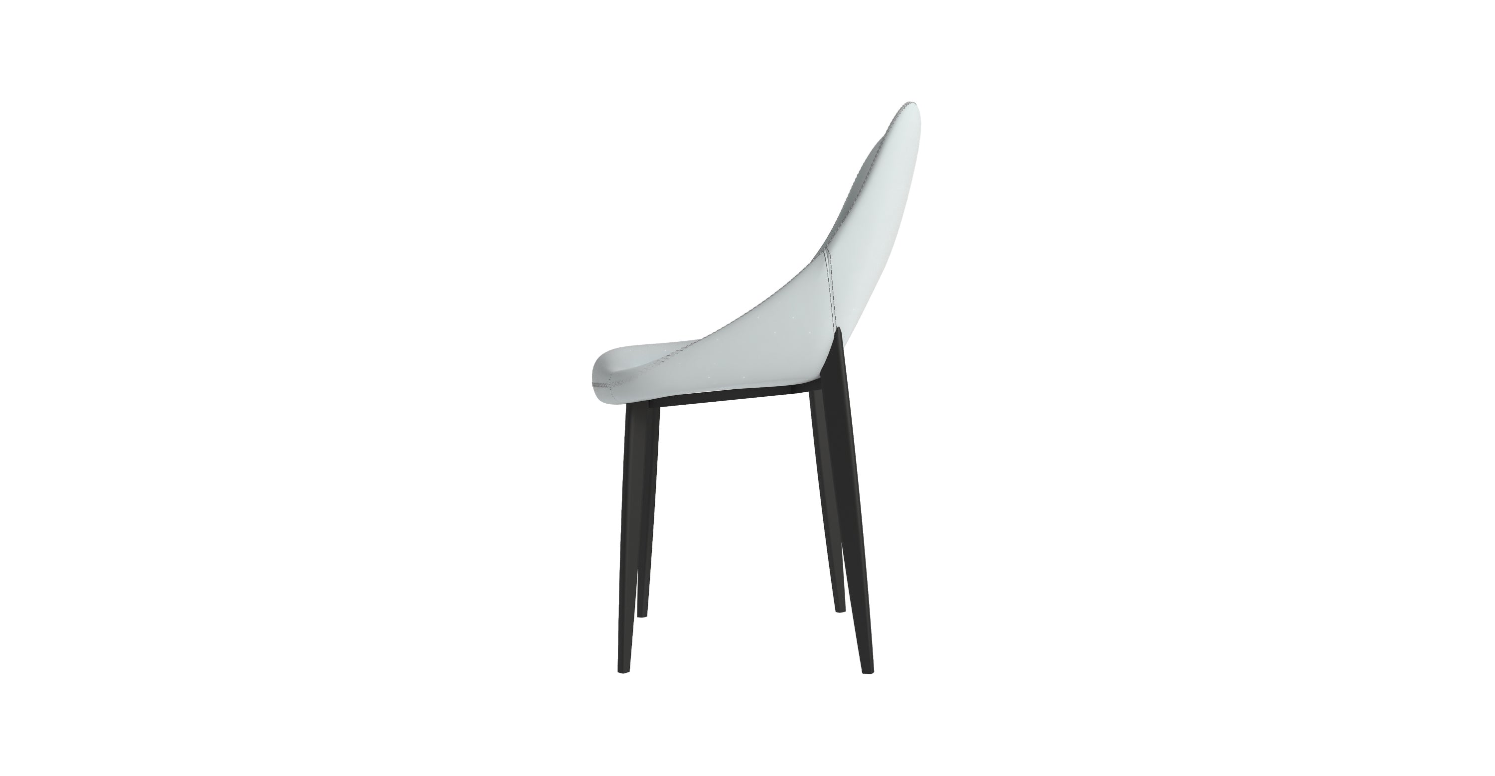 Amalfi Upholstered Fabric Dining Chair with a Curved Open Back Design in Black Iron