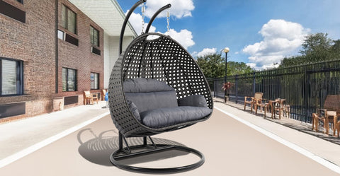 Wicker Hanging 2 person Egg Swing Chair With Outdoor Cover