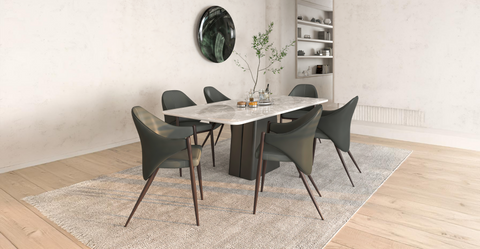 Sante Upholstered PU Leather Dining Chair with Iron Legs