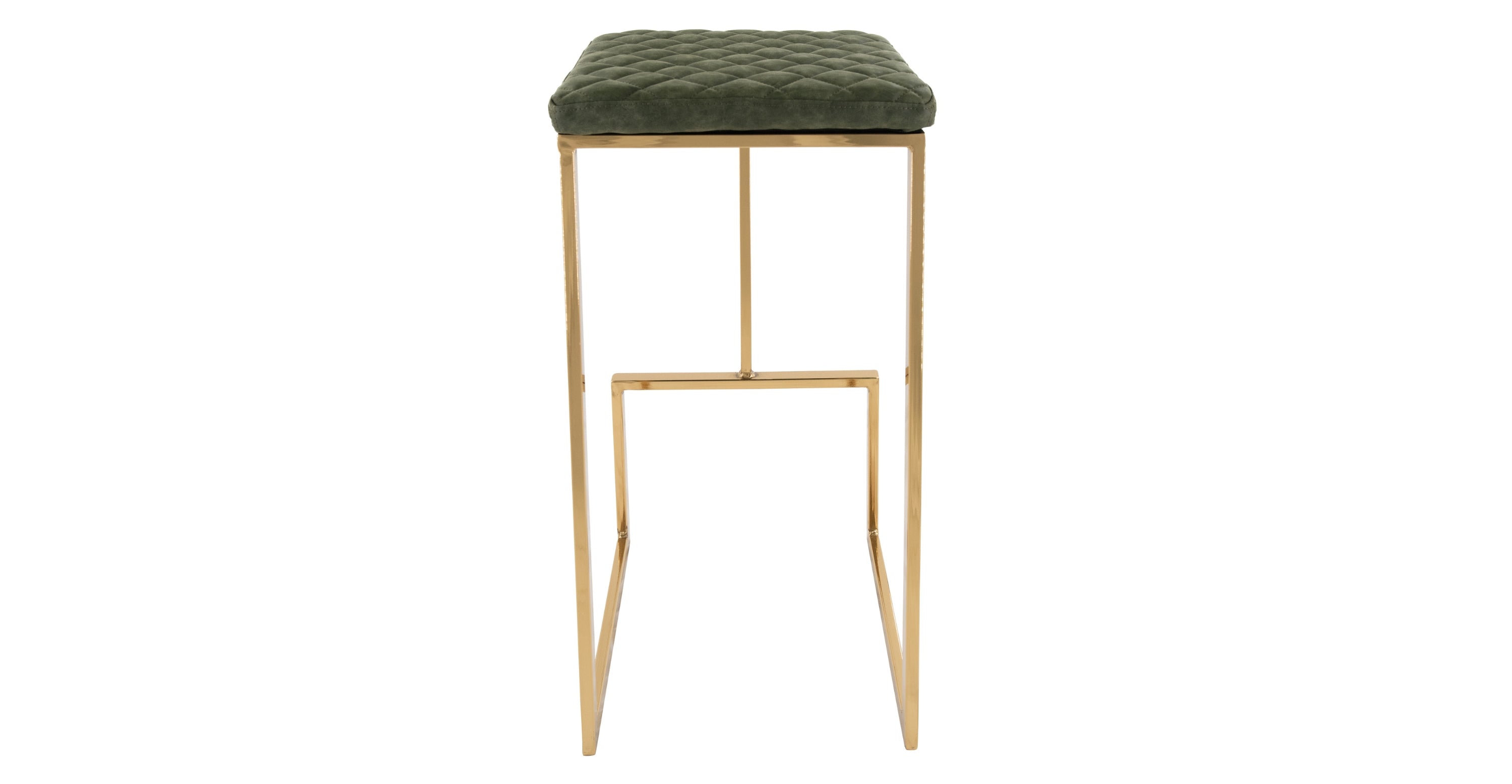 Quincy Quilted Stitched Leather Bar Stools With Gold Metal Frame