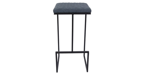 Quincy Quilted Stitched Leather Bar Stools With Metal Frame