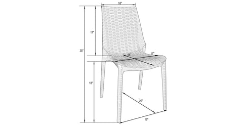 Kent Patio Outdoor Dining Chair Weave Design in Polypropylene