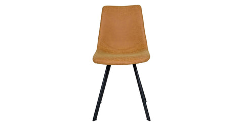 Markley Leather Dining Chair With Black/Gold Metal Legs