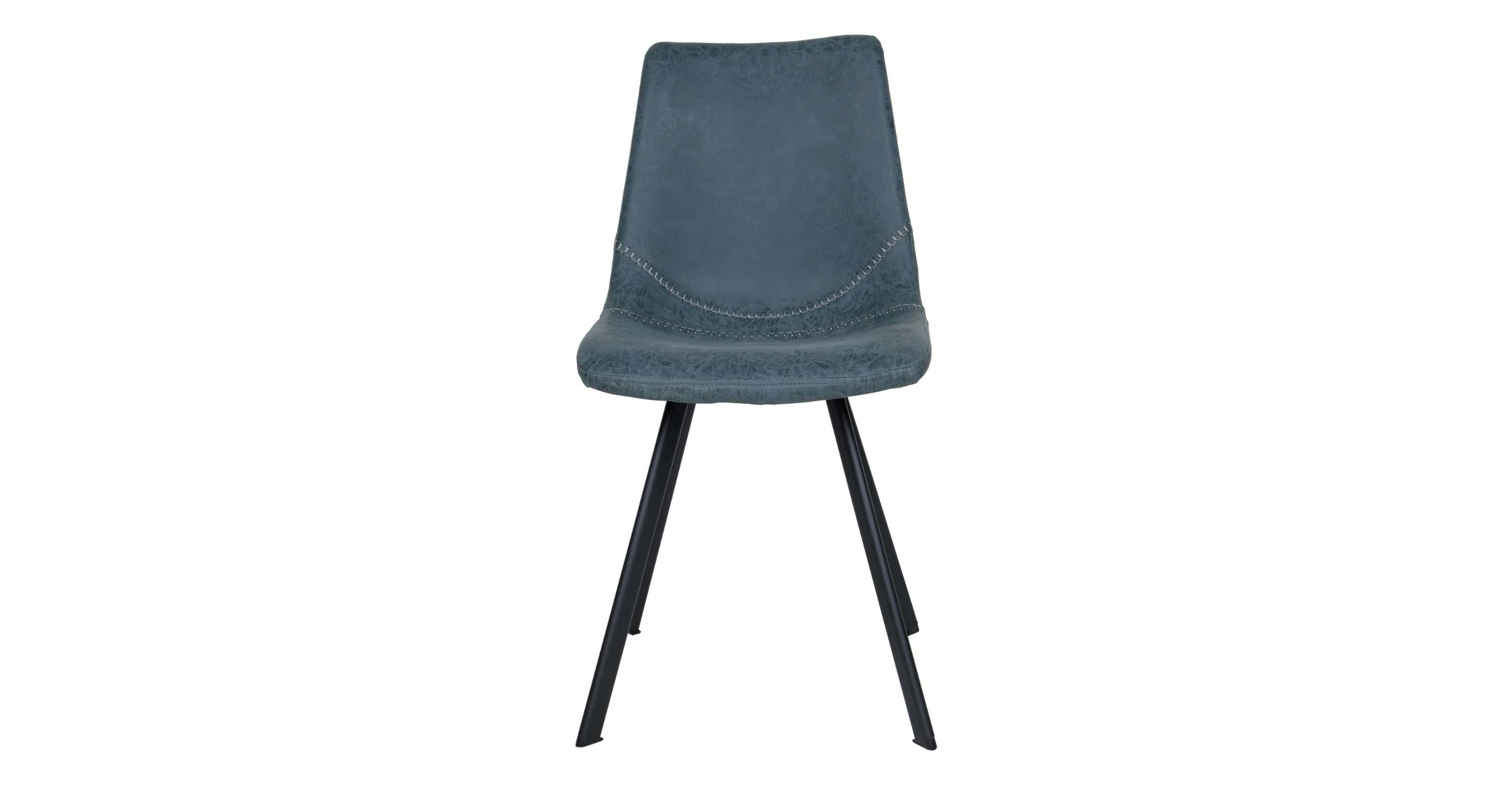 Markley Modern Leather Dining Chair With Metal Legs Set of 2