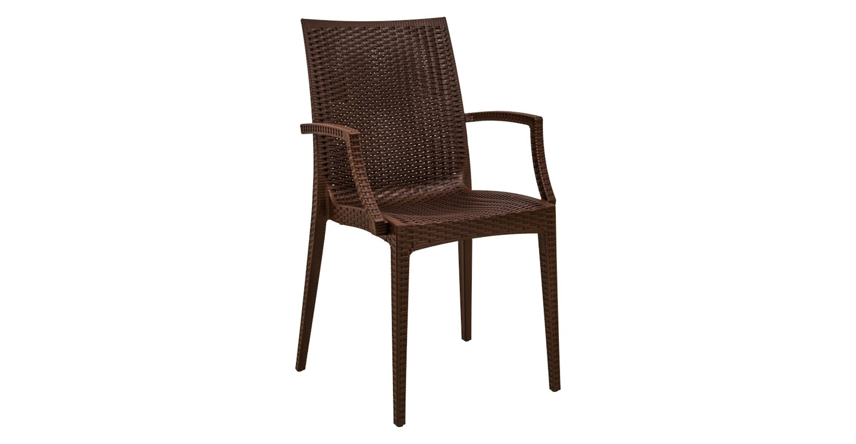 Mace Patio Outdoor Dining Armchair with Weave Design in Polypropylene