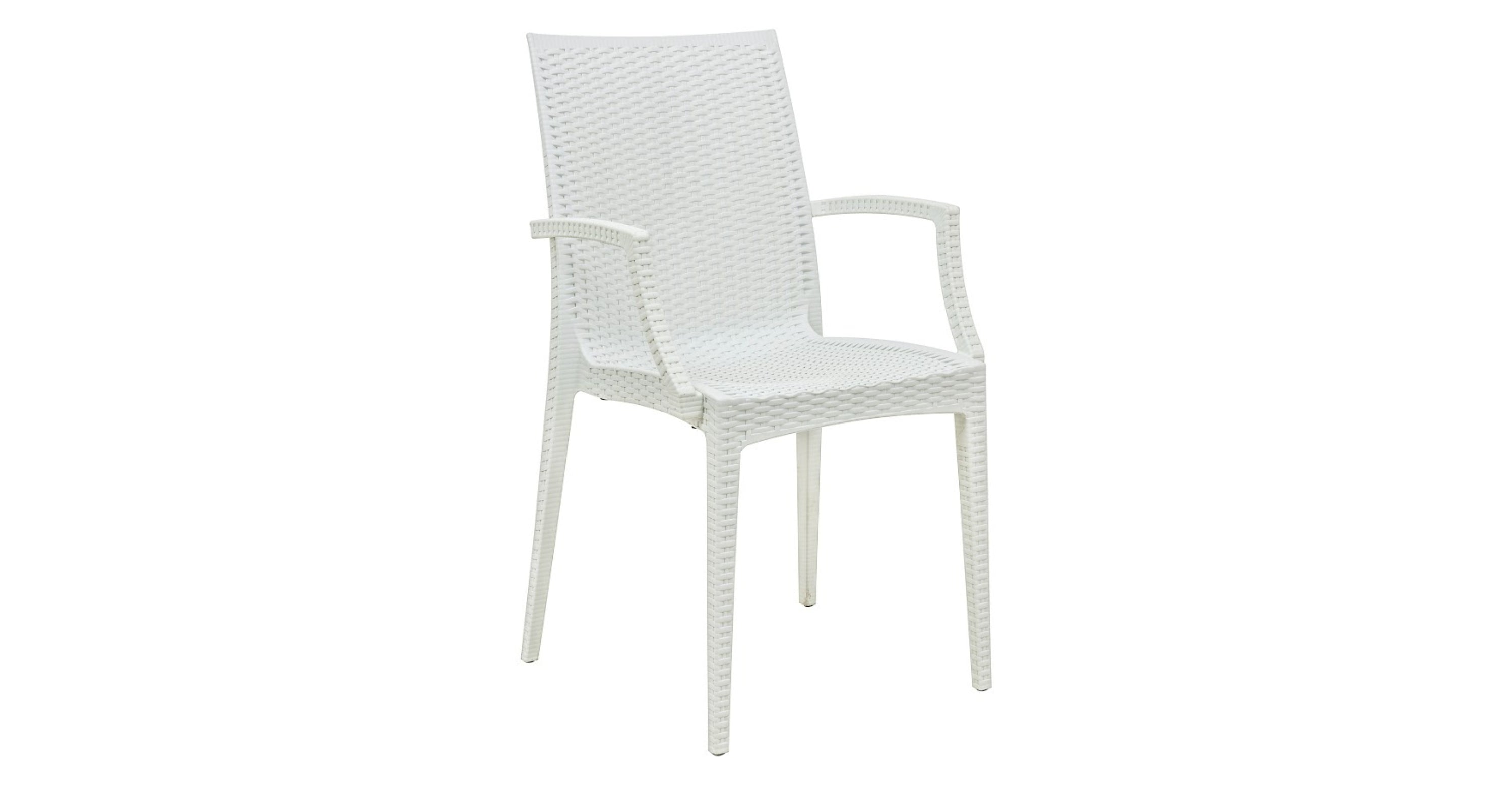 Mace Patio Outdoor Dining Armchair with Weave Design in Polypropylene