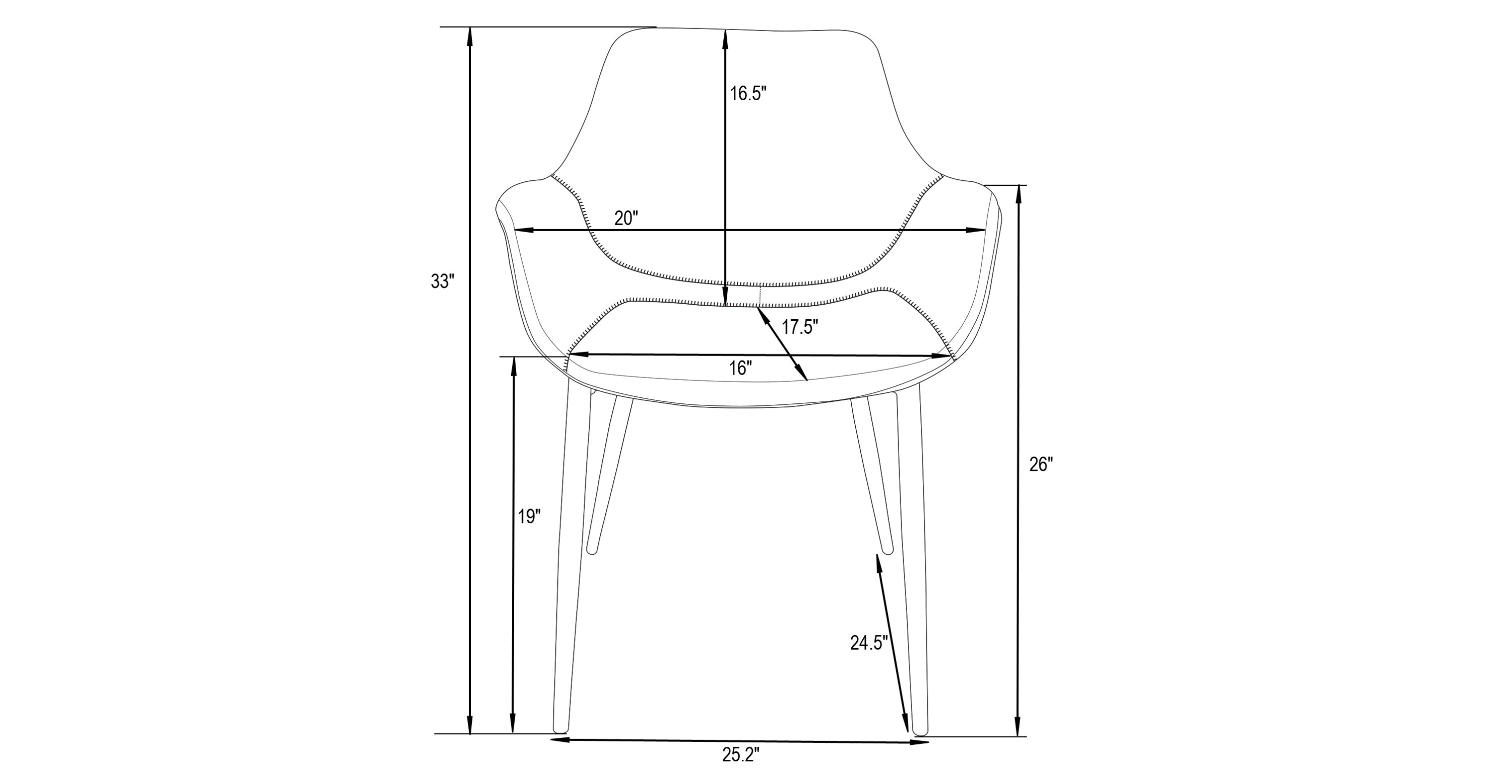 Markley Modern Leather Dining Arm Chair With Metal Legs