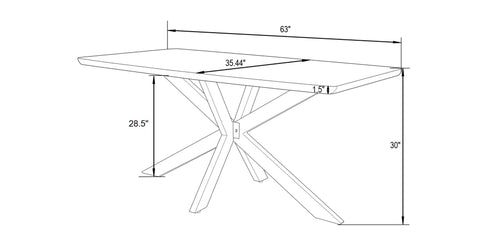 Lawrence 7-Piece Dining Set: Folding Acrylic Chairs & Rectangular Wood Table with Geometric Base